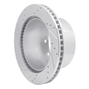 Dodge Ram 4000 Brake Rotor (1) - Rear Right - R1 Concepts - Drilled & Slotted - Silver - `00-`02